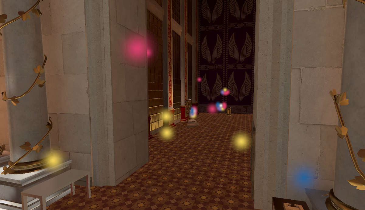 Inside Herod's Temple in VR, with glowing points to explore