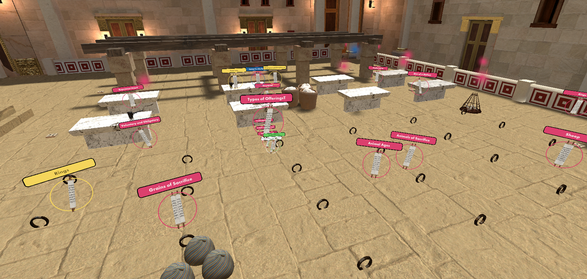 Herod's Temple courtyard in VR with interactive information markers