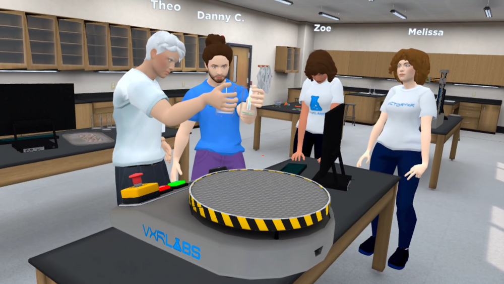 Students working together in a VXRLabs science lab