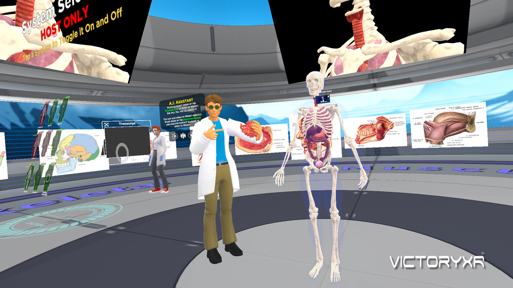 An anatomy lesson with an AI assistant in VXRLabs