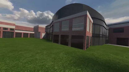 A building in the Indiana Wesleyan University digital twin