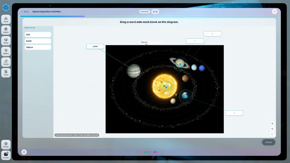 HoloTutor activity showing the solar system