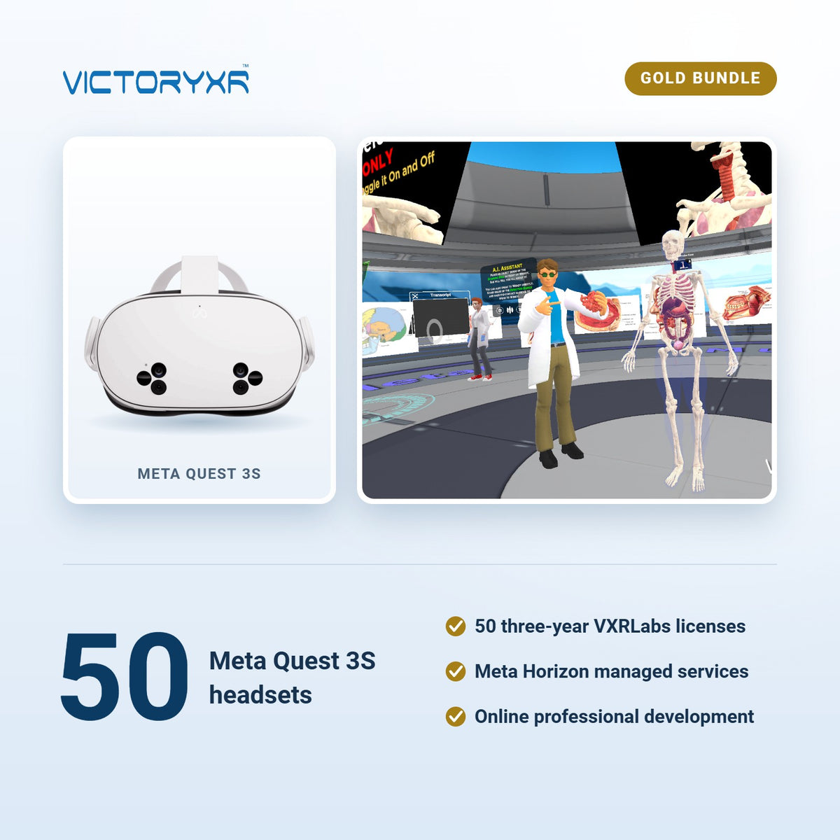 K-12 Classroom Bundle: Gold (50 Headsets)