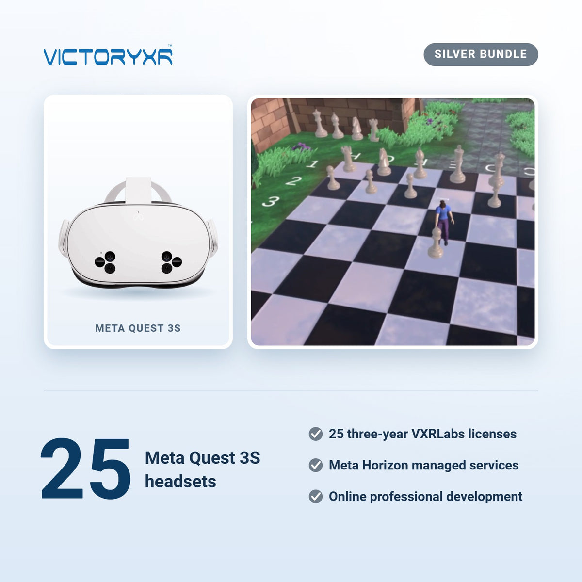 K-12 Classroom Bundle: Silver (25 Headsets)