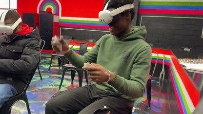 Students using VR in the River Rouge Schools VR lab