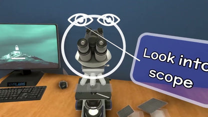 Vet tech microscope training in VXRLabs